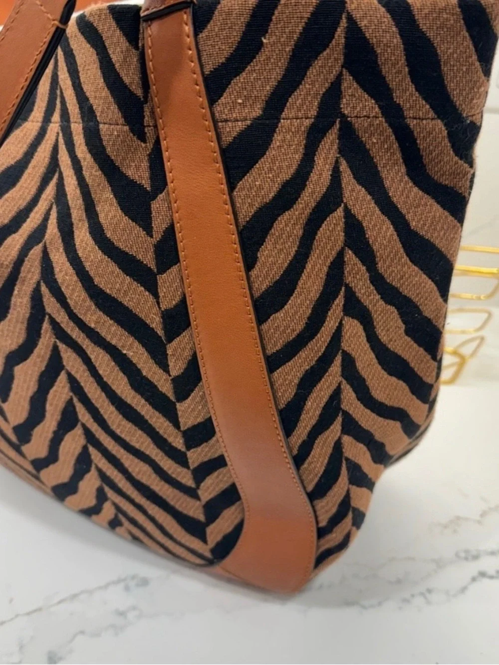 Ulla Johnson Albers Tiger Canvas Tote Bag